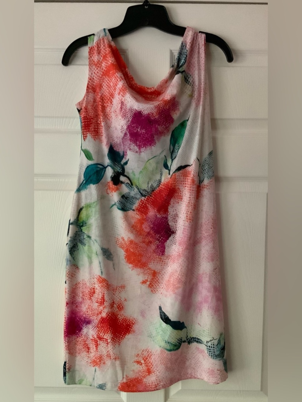 Roidal Sleeveless Multi Floral Shift Dress Made in Spain